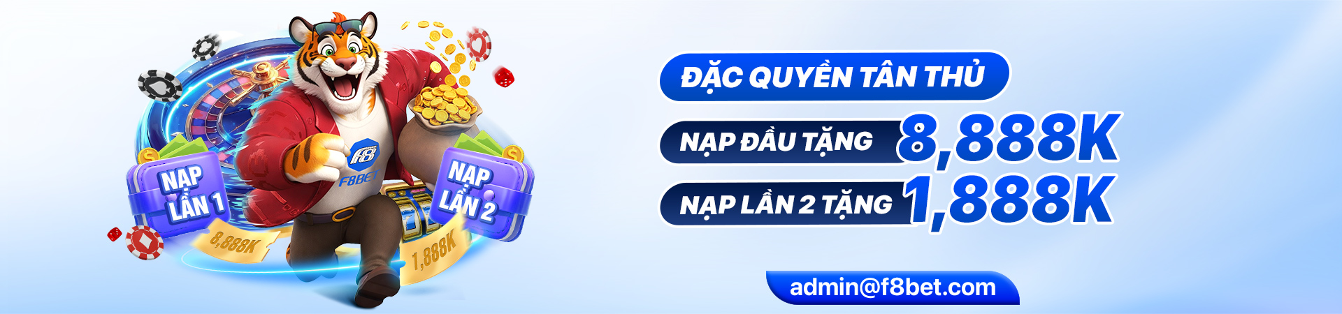 f8bet banner bùng nổ ưu đãi nạp đầu cho tân thủ lên đến 8888k